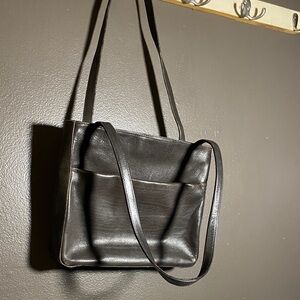 Tano Dark Taupe (Brownish Gray) Leather Shoulder Bag